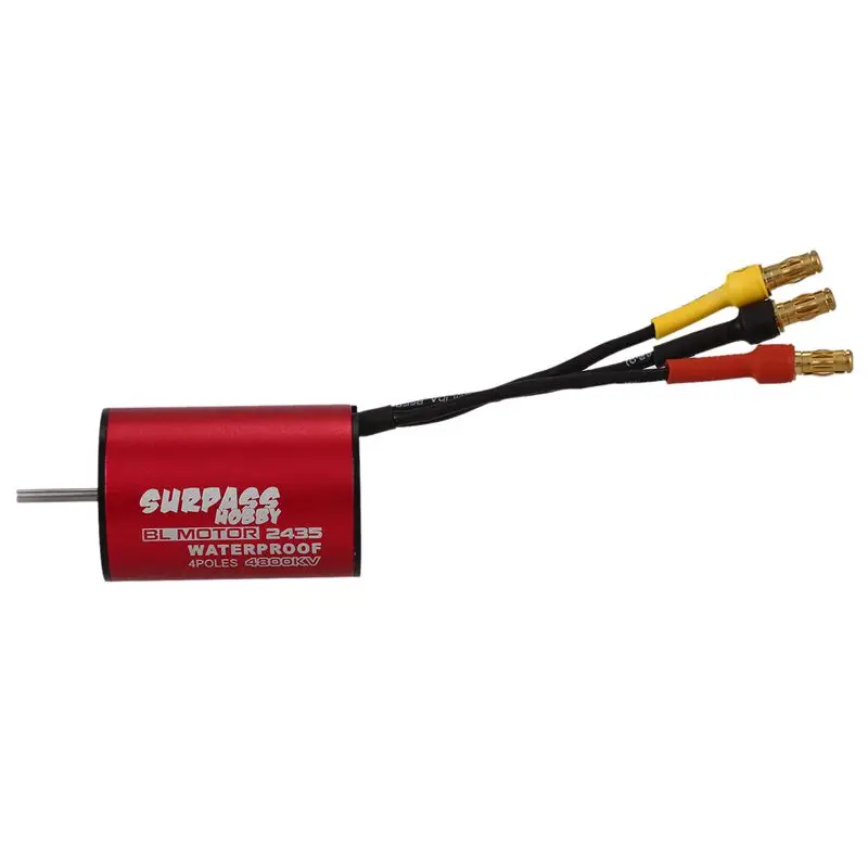 SURPASS HOBBY S2435 4800KV Sensorless Brushless Motor and 25A Brushless ESC Combo Set for 1/16 1/18 RC Car Truck