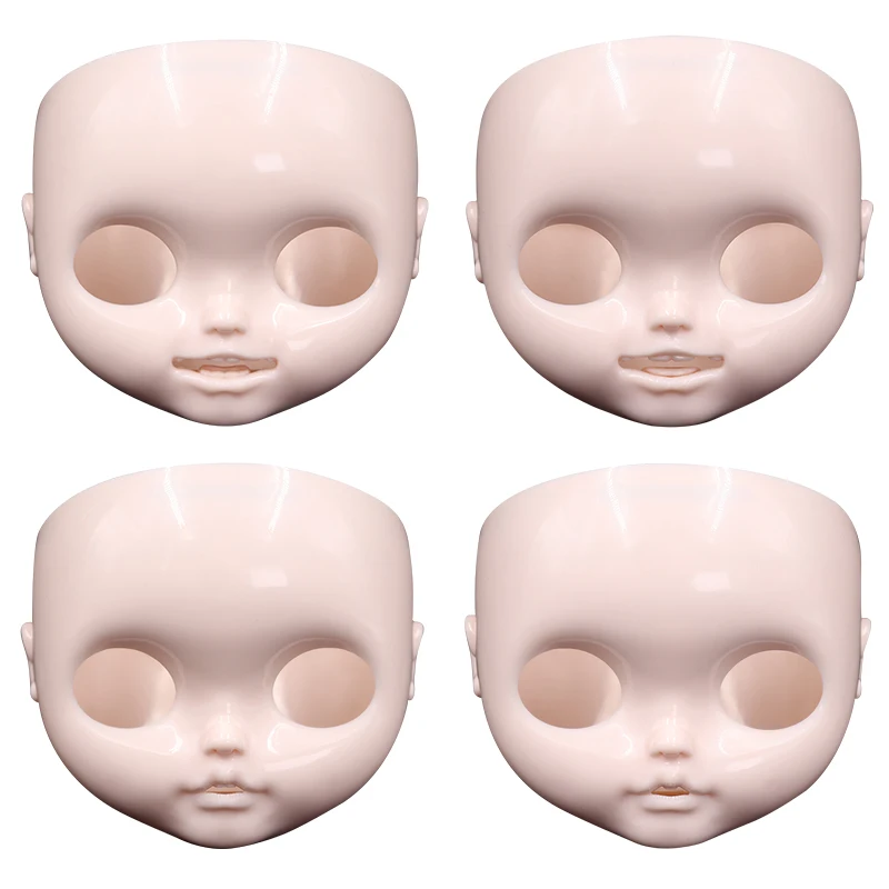 Neo Blythe Doll Blank Shiny Faceplate with Mouth & White Skin 1