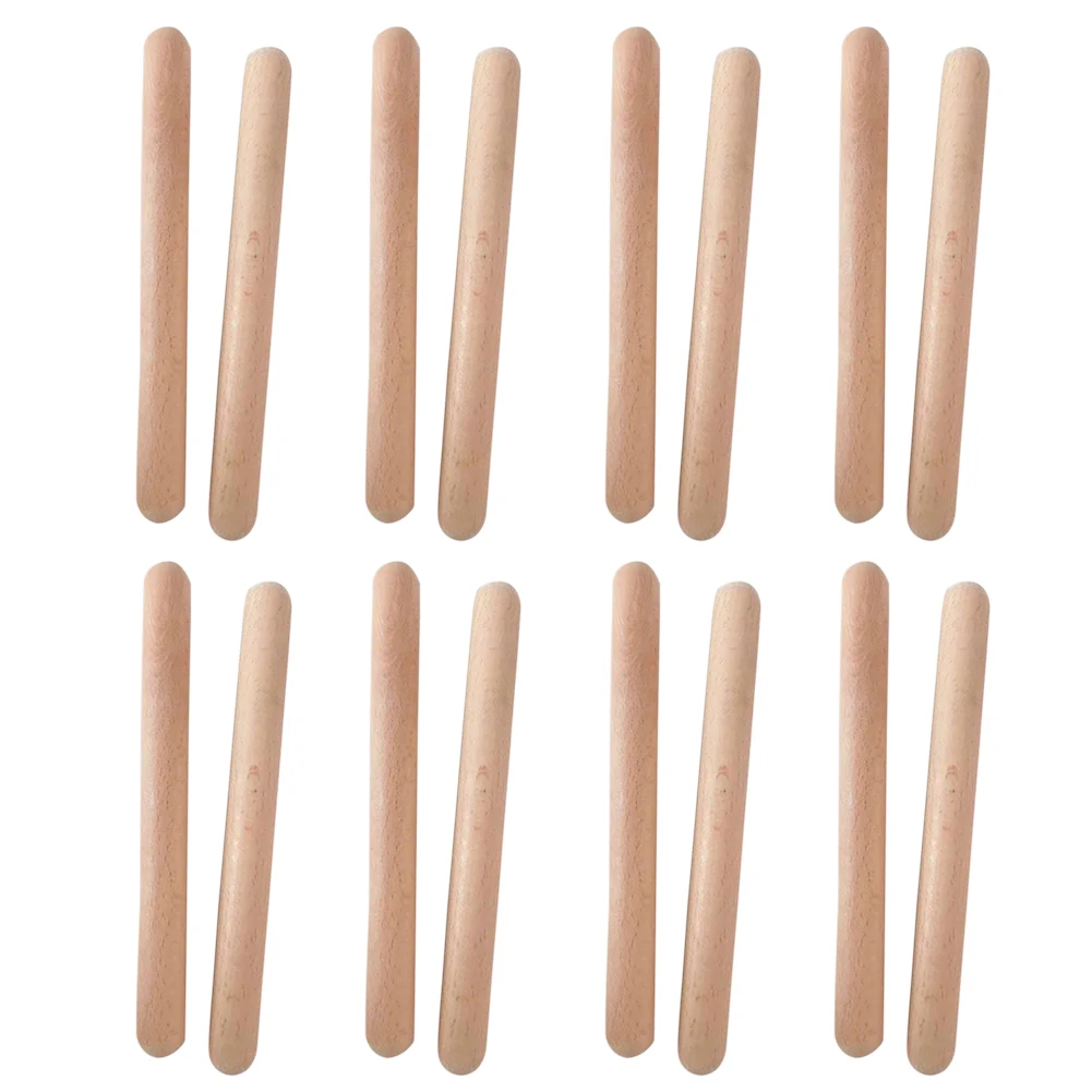 8pairs Natural Hardwood Rhythm Sticks Orff Claves Classical Teaching Aids Instrument Professional Musical Home School | Спорт и
