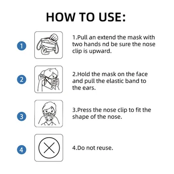 

50PCS 3 Layers Disposable Mouth Covers Non-Woven Anti-Dust Face Covers Face Shield High Quality