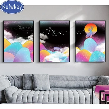 

Nordic Modern home decoration painting diamond painting Full drill square/round drill mosaic Diamond Embroidery 3 Pieces,