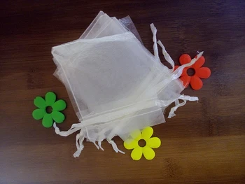 

30*40cm 50pcs Organza Bag white Drawstring bag jewelry packaging bags for tea/gift/food/candy small transparent pouch Yarn bag