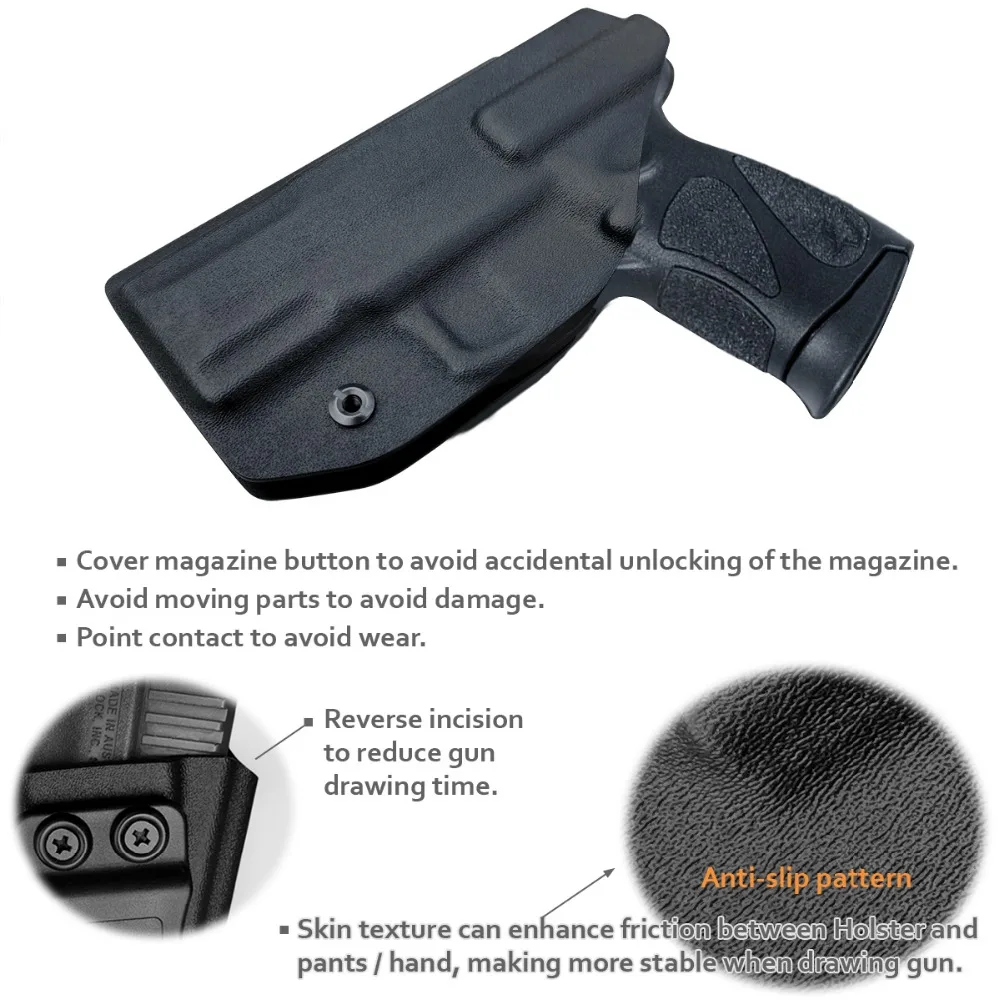IWB Kydex Gun Holster Custom Fit: Taurus G2C 9mm & Millennium PT111 G2 / PT140 Pistol - Inside Waistband Concealed Carry Holster