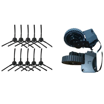 

10-Pack Replacement Side Brush for Ilife V3 V5 A6 A4 A4S Robot & Set of 2, L + R Motor Wheel for Ilife A4 A4S A40 A8