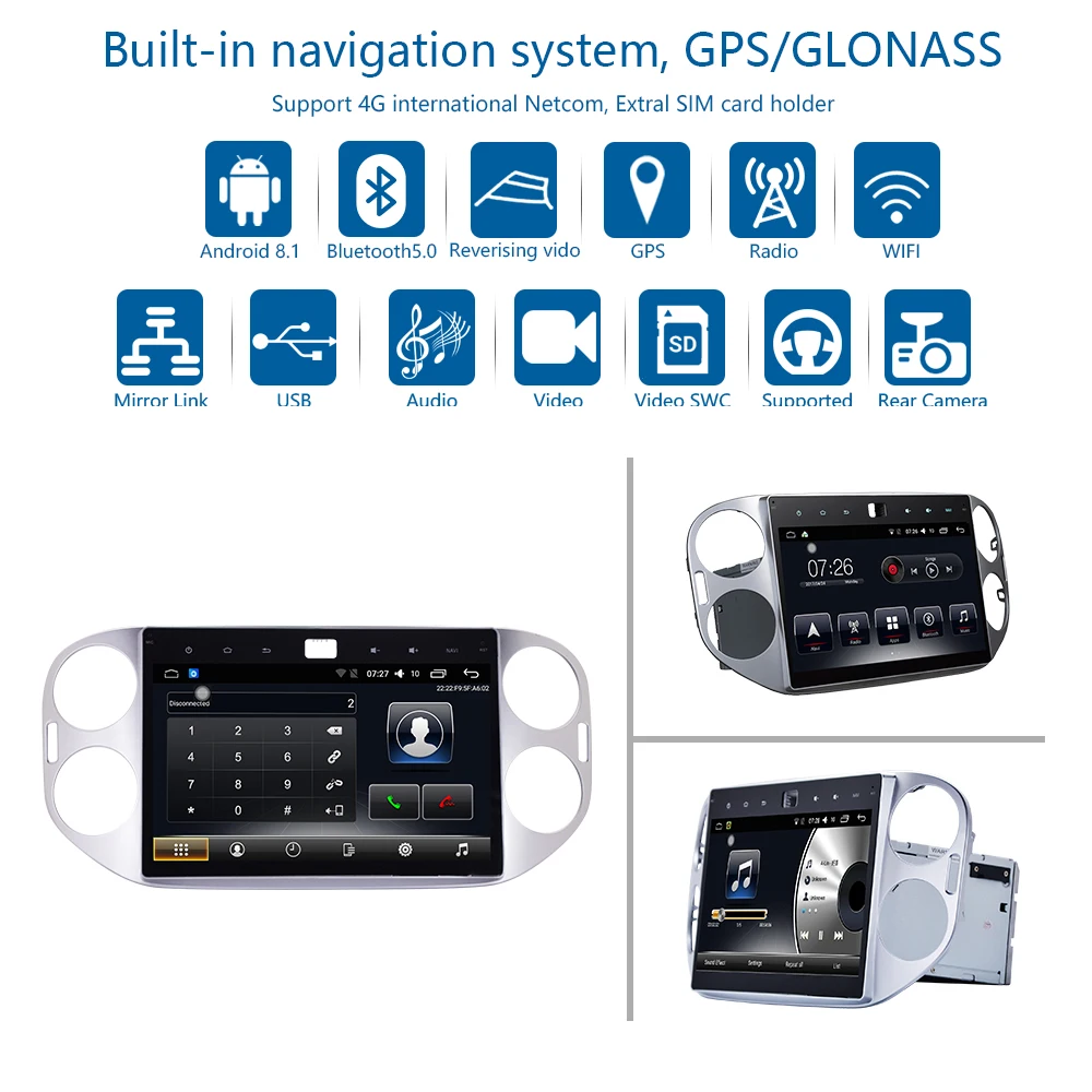Cheap Car Multimedia player 2 Din Android 8.1 Car DVD For Volkswagen Tiguan 2012-2015 10.1" 4G/64G touch screen car Radio GPS 2