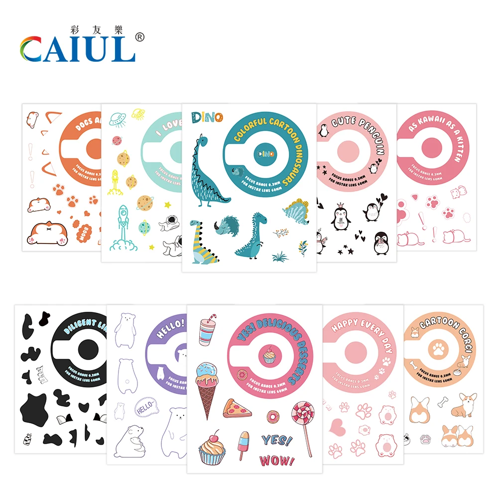 CAIUL Cartoon Stickers for Fujifilm Instax Mini 11 Instant Camera Case Bag Photo Album Film black camera bag Bags & Cases