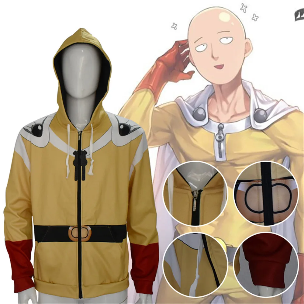 Высокое качество Аниме One Punch Man Saitama Косплей толстовки 3D печатных Битва с капюшоном Толстовка весенне-осенняя Толстовка