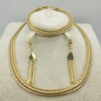 

Dubai necklace earrings in gold color copper for women African/Nigerian/Middle East wedding/party gifts/bridal jewelry set