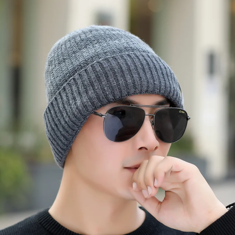 BINGYUANHAOXUAN, Осенние вязаные зимние шапки Skullies, мужские шапочки, мягкие вязаные шапочки, мужская шапка Gorras, вязаная шапка s