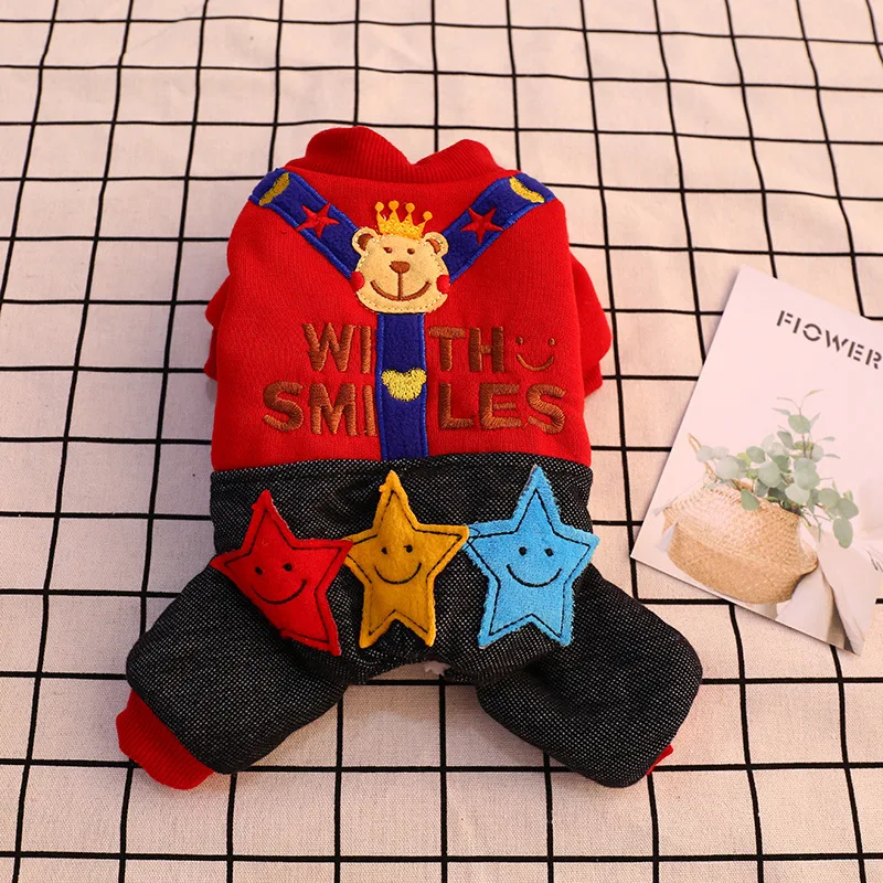 New Fall/winter Casual Styles Cute Pet Dog Clothing Thicken Warm The Four Feet Garments Small Medium-sized Pet Dog Clothing