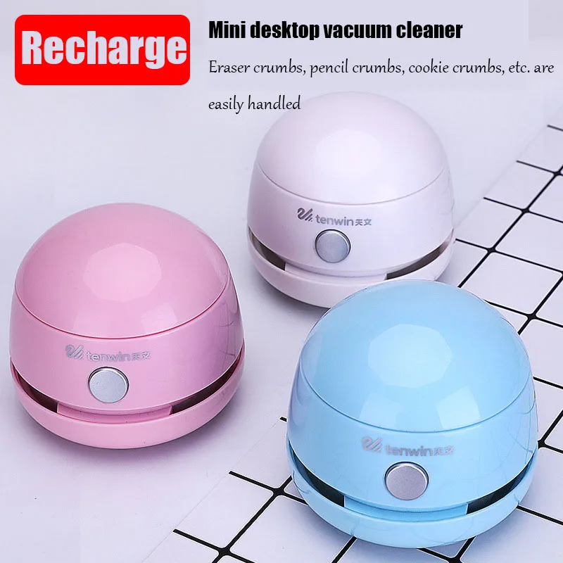 

Three-Color Desktop Mini Vacuum Cleaner School Office Stationery USB Charging Handheld Portable Cleaning Vacuum Cleaner Kid Toy