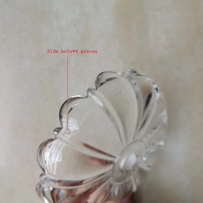 Chandelier Crystal Drops 2pcs European Style Flower Glass Bowl Decorative Disc