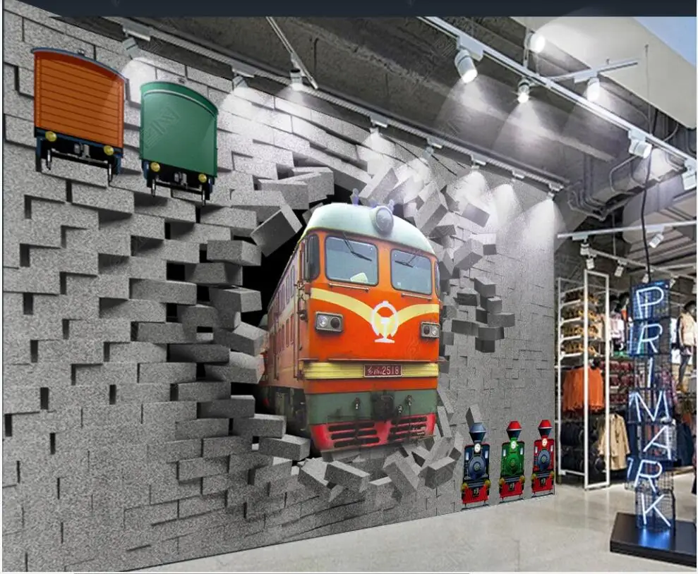

wallpaper photo 3 d custom mural Old train tooling with broken wall home decor living room Wallpaper for walls 3d in rolls