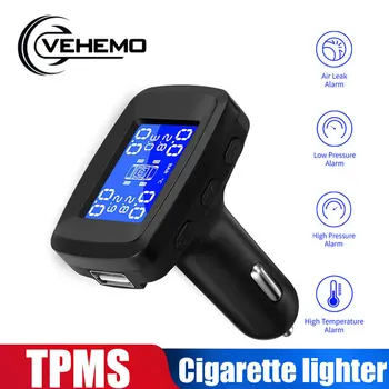 

Vehemo Motorbike Waterproof Explosion Proof Tire Pressure Monitoring TPMS USB Interface Tire Pressure Alarm 4PCS Sensor