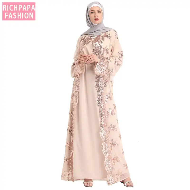 2020 Summer Mesh Sequin Kaftan Abaya Turkey Dubai Hijab Muslim Dress Abayas For Women Qatar Ramadan Caftan Robe Islamic Clothing Aliexpress