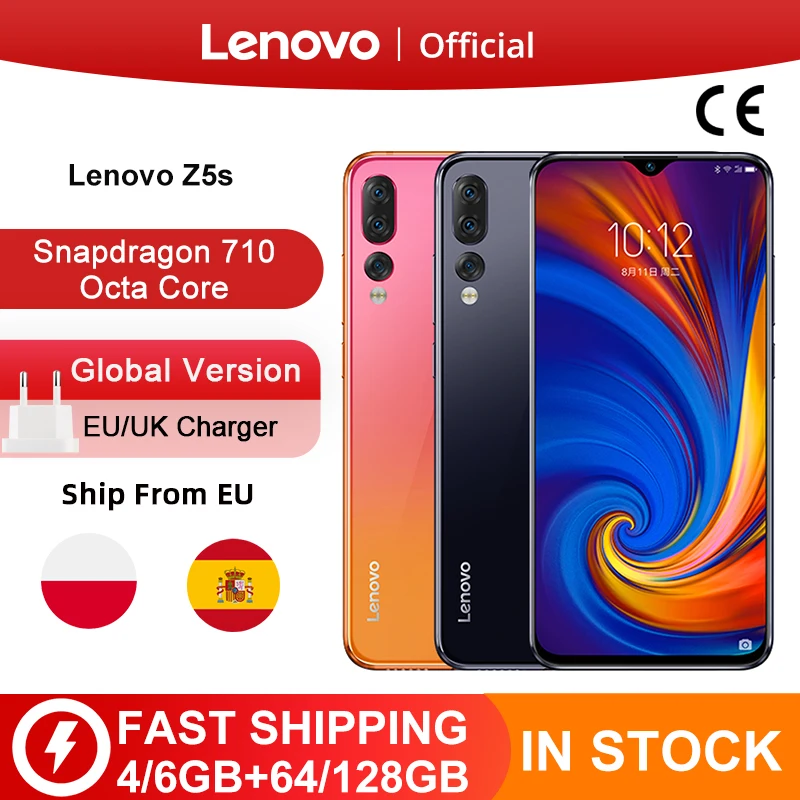 Глобальная версия Lenovo Z5s Z5 S Смартфон Snapdragon 710 Восьмиядерный Face ID 6 3 дюймов Android P
