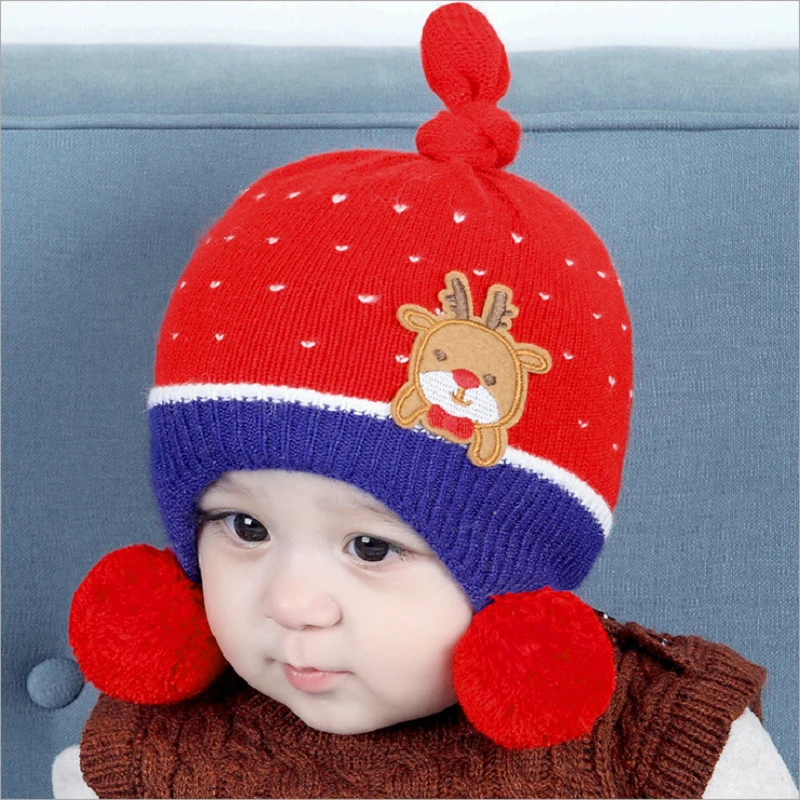 

Baby / Toddler Christmas Elk Knitted Hat
