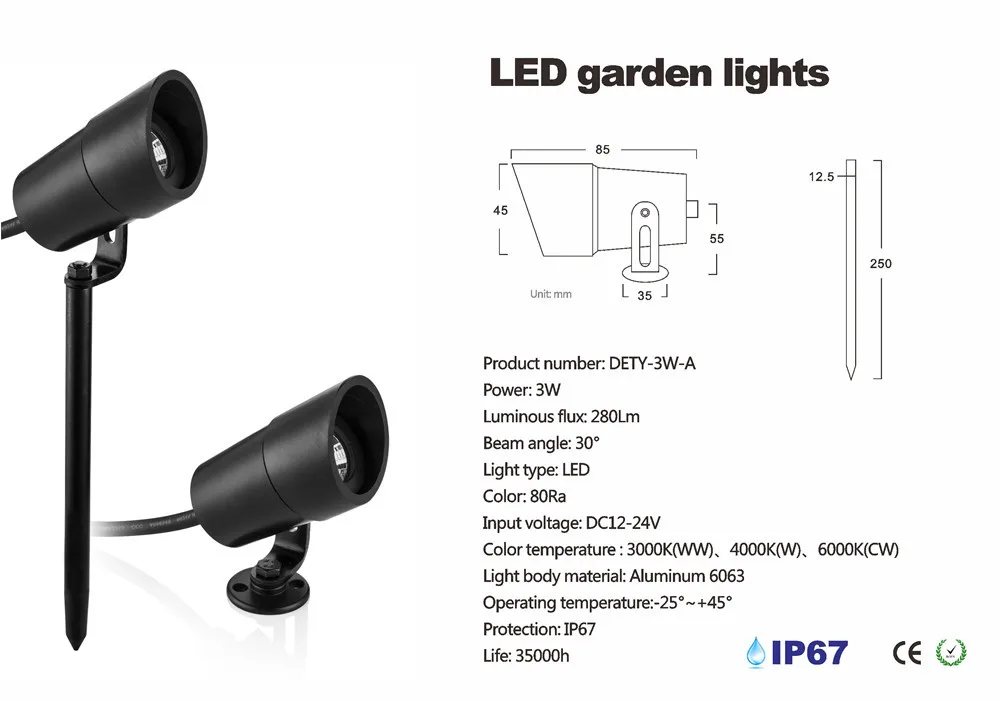 3W Led Lawn Lamp Aluminum Led Garden Light, led Grass lighting IP67, DC12V LED Patent Design (3)_