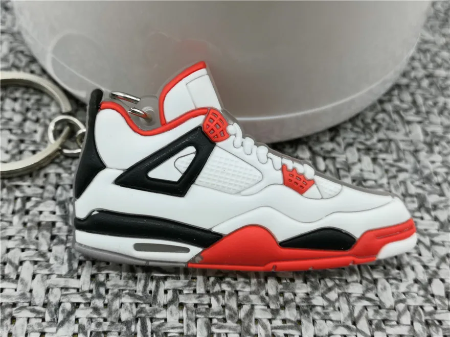 Мини AJ 4 обуви брелок модные Для мужчин Для женщин малыш Jordan Подарочный Брелок для ключей ретро баскетбол брелок-кроссовок для ключей ключ держатель Porte Clef - Цвет: 389