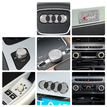 

Lsrtw2017 Zinc Alloy Diamond Car Central Control Steering Wheel Air Conditioning Volimn Control Button Trims for Audi Q7