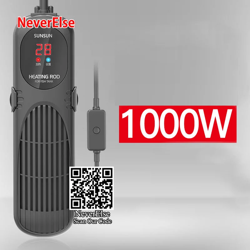 Oval 1000W 27cm Цифровой водонагреватель для аквариума, регулятор температуры воды, погружной 50~ 1000 Вт, регулировка 20-34 градусов Цельсия, автоподогрев аквариума - Цвет: Oval 1000W 27cm