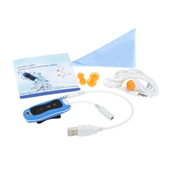 

4GB IPX6 Sport Waterproof MP3 Player FM Radio for Swimming/ Running Underwater Jogging/ SPA+ Waterproof Earhook Headset Earphone