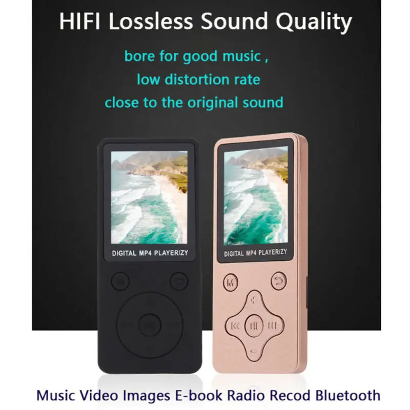 Тонкий Bluetooth MP3 MP4 плеер, 32 ГБ, без потерь, музыкальный плеер, TF карта, fm-радио, видео, Hi-Fi, спортивные музыкальные колонки - изображение
