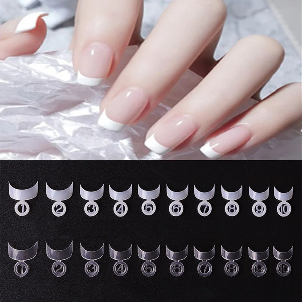 500pcs/bag French Nail Tips C Curve French False Nail Tips Half Nail