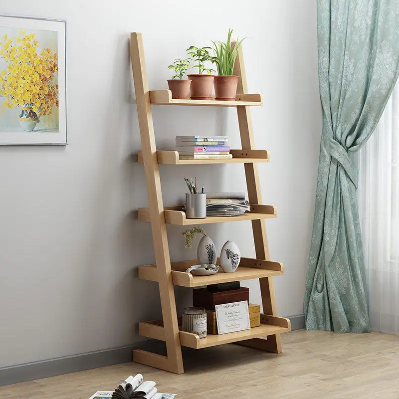 

Fu rong kang Northern European-Style Solid Wood Floor Storage Shelf Multilayer Partition Bookshelf Living Room Bedroom Storage S