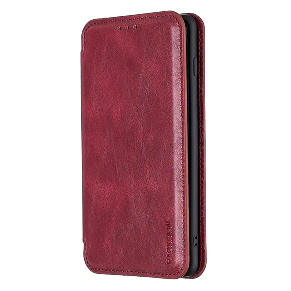 Red Роскошный Ретро Чехол-книжка кожаный чехол для iPhone 6 6S 7 8 Plus X XS XR XS Max кошелек чехол для телефона - Цвет: Red