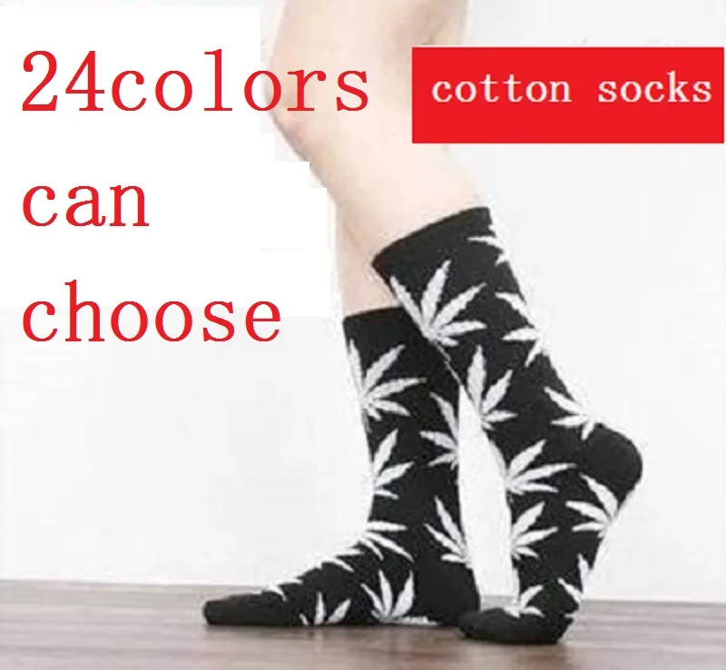 

High Quality Weed Socks For Women Men's Hip Hop Cotton Skateboard Sock Man And Women Cotton Socks