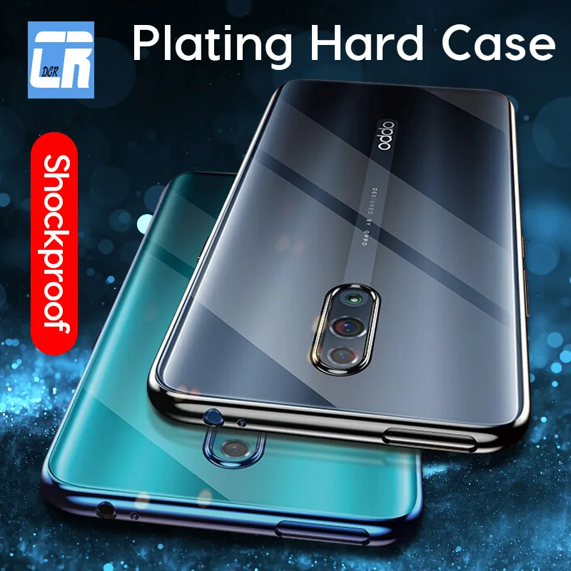 

Luxury Clear Plating Hard Phone Case for OPPO Reno Z K3 K1 A5 A3 A7X A9 A83 A79 R9 R11S Plus R17 Pro Find X Realme X Back Cover