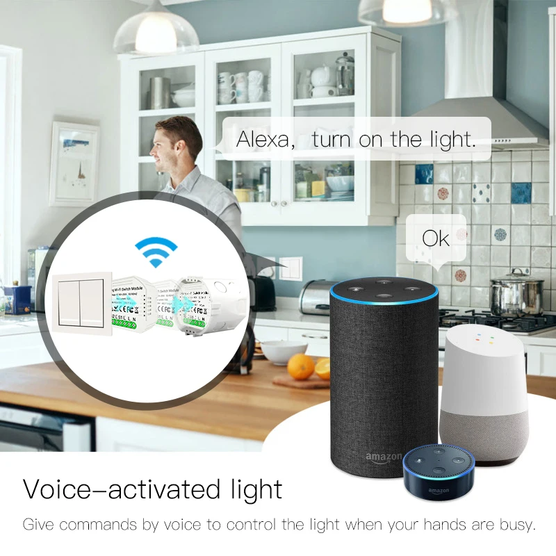 1/2 Way банды Мини WiFi смарт светильник релейный модуль Smart Life Tuya беспроводной пульт