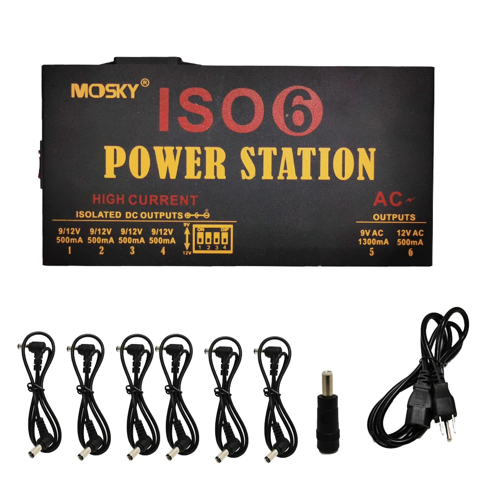 Mosky ISO 6 педаль питания для DC 9V 12V 18V Effect гитары изолированных выходов педалей