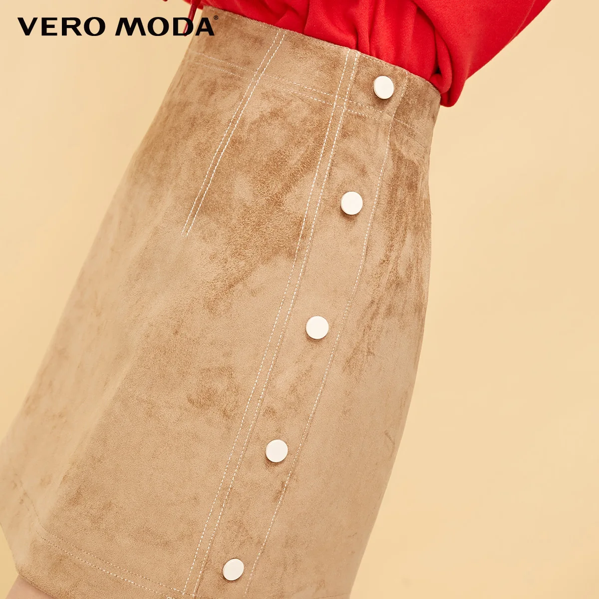 Vero Moda Женская мини-юбка с декоративными пуговицами и высокой посадкой | 319116513