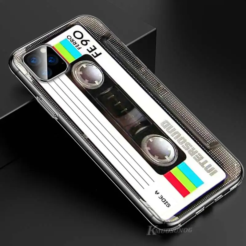 Прозрачный ТПУ чехол Классическая старая кассета для iPhone 11 11Pro XS MAX XR X 8 7 6S 6 Plus 5S чехол для телефона