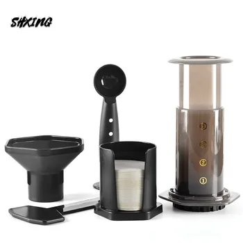 

Coffee Maker 400ml Pressure Portable Plastic Hand Held Mini Black Hand Pressed Espresso Machine Handpress Coffee Machine