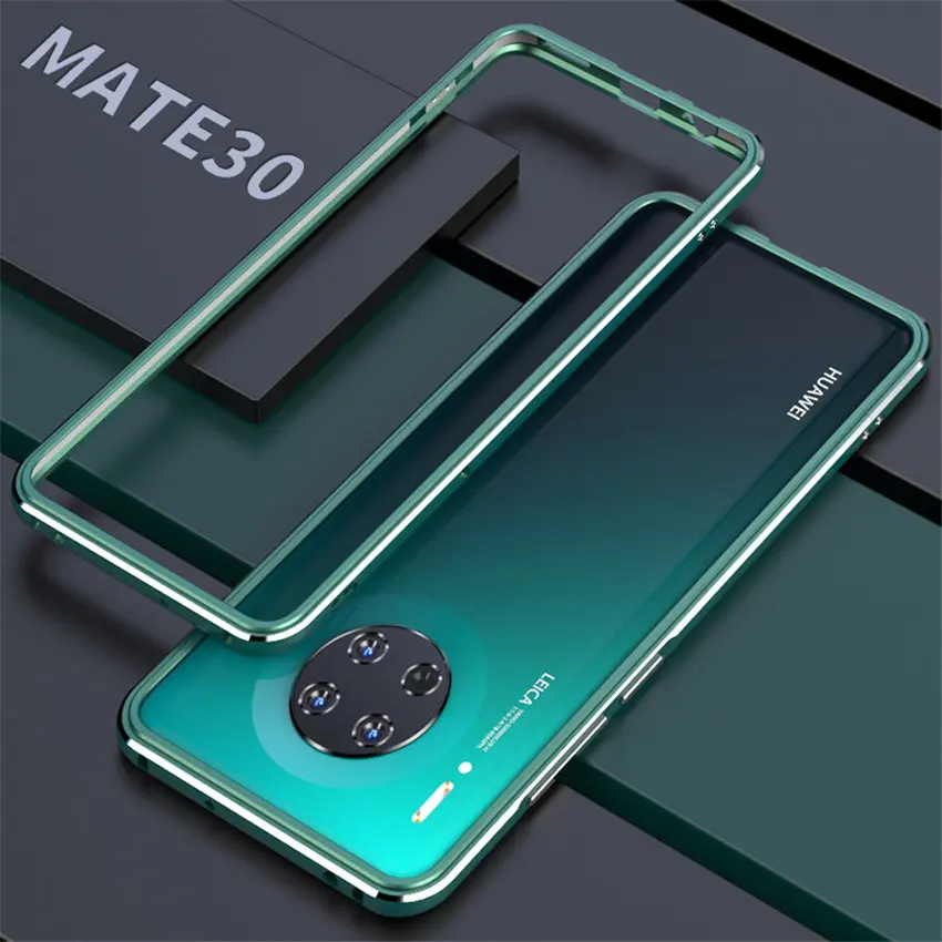 Ультра тонкий металлический каркас для huawei mate 30 Чехол Жесткий алюминиевый бампер чехол для huawei mate 30 mate 30 Phone - Цвет: green