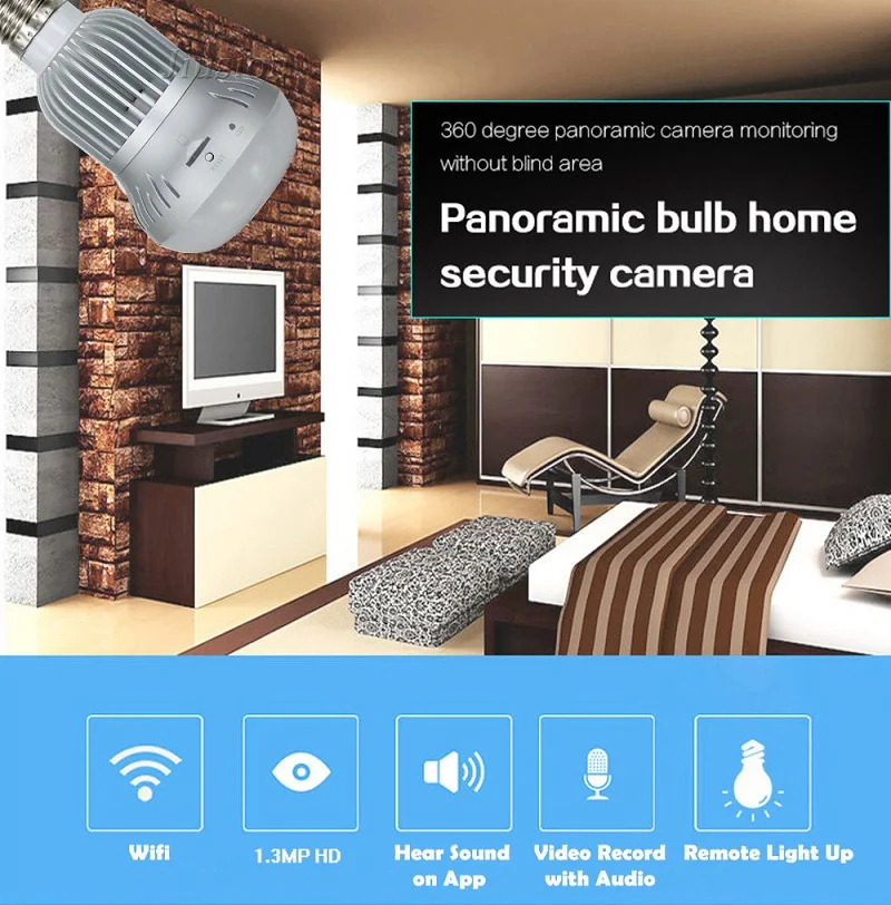 360 камера Мини Wifi камера домашний видеоняня Tele camera Lampada Espia IP Cam CCTV рыбий глаз умная экшн-камера безопасности