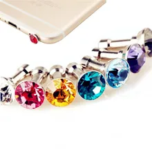 1000 шт./лот, кристальная противопылевая заглушка, 3,5 мм разъем, заглушки для iPhone, HuaWei, samsung, стразы, гаджеты, заглушка для входа наушников мобильного телефона, пробка