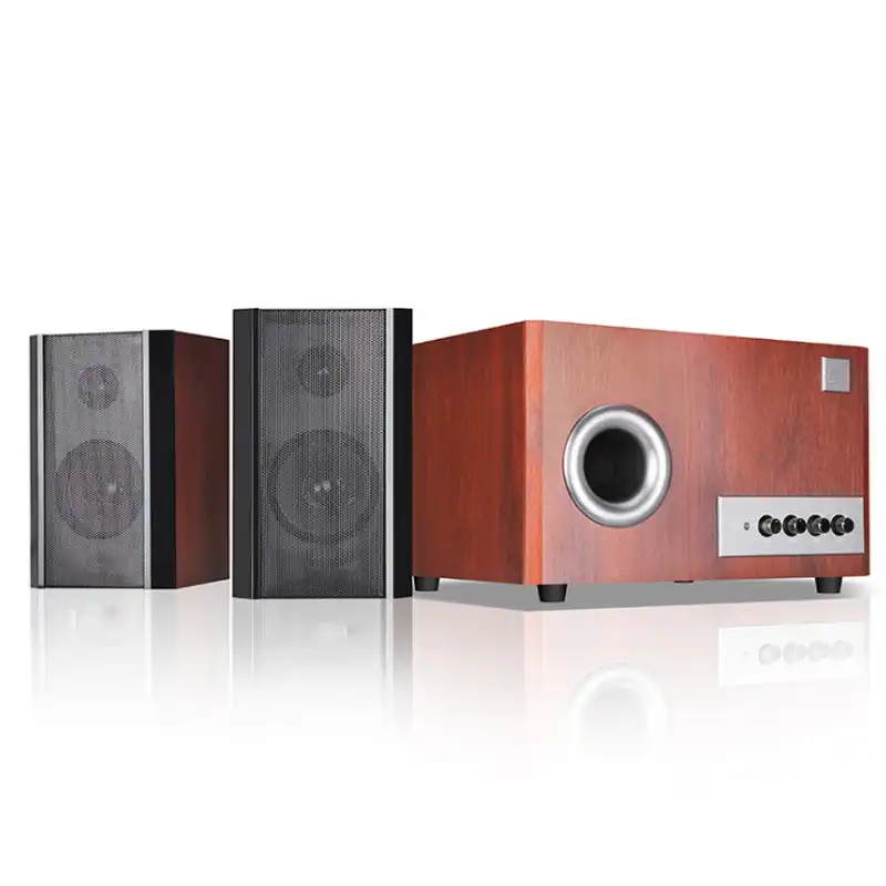 2.1 wooden speakers