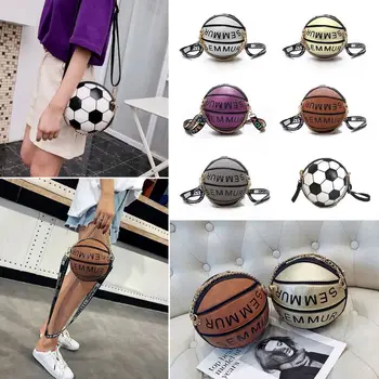 

New Basketball Football Shaped Shoulder Messenger Bag Purse Tote Mini Crossbody PU Handbag Adjustable Strap For Women Girls Men