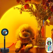 Sunset Projection Lamp Night Light for Home Cafe Bar Bedroom Wall Decoration Colorful Lamp Light Projector Free To Change Color