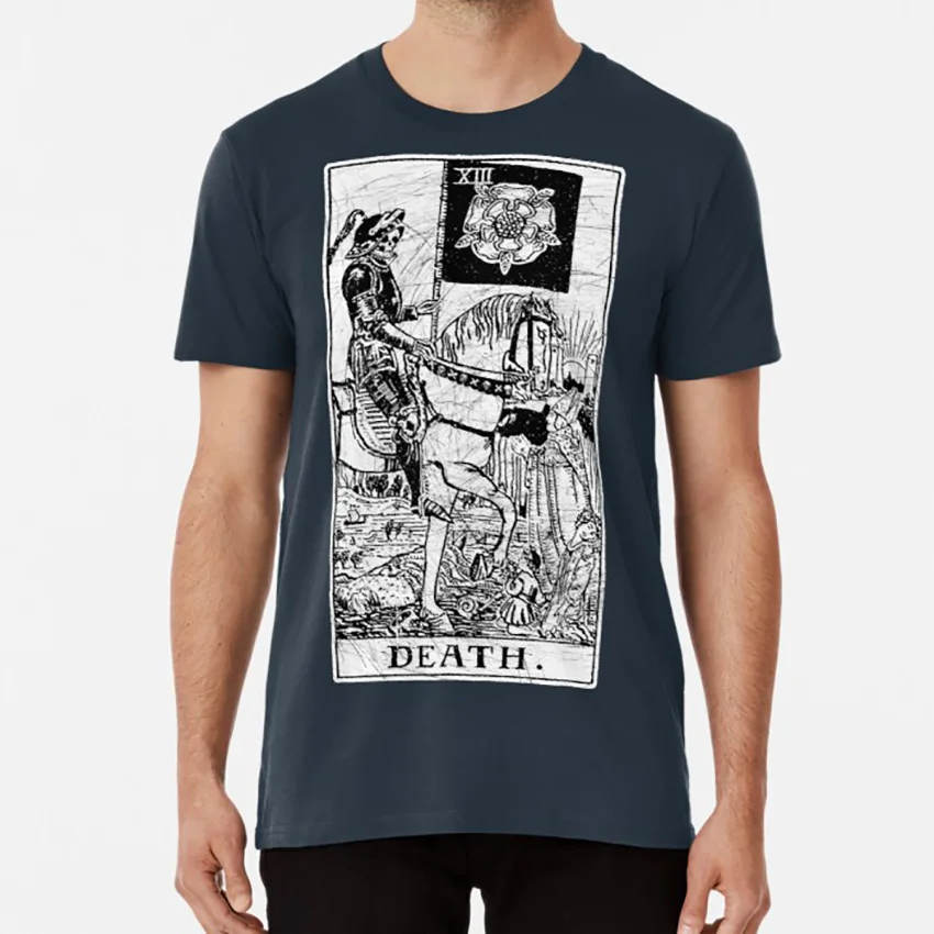 Карта смерти Таро-майора Аркана-гадание-оккультная футболка обманка волшебника