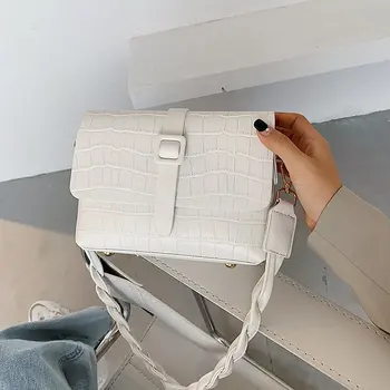 

2020 Autumn Embossing PU leather Women's shoulder bag Stylish simplicity Messenger bag Vintage brand handbag Women bags Hot Sale