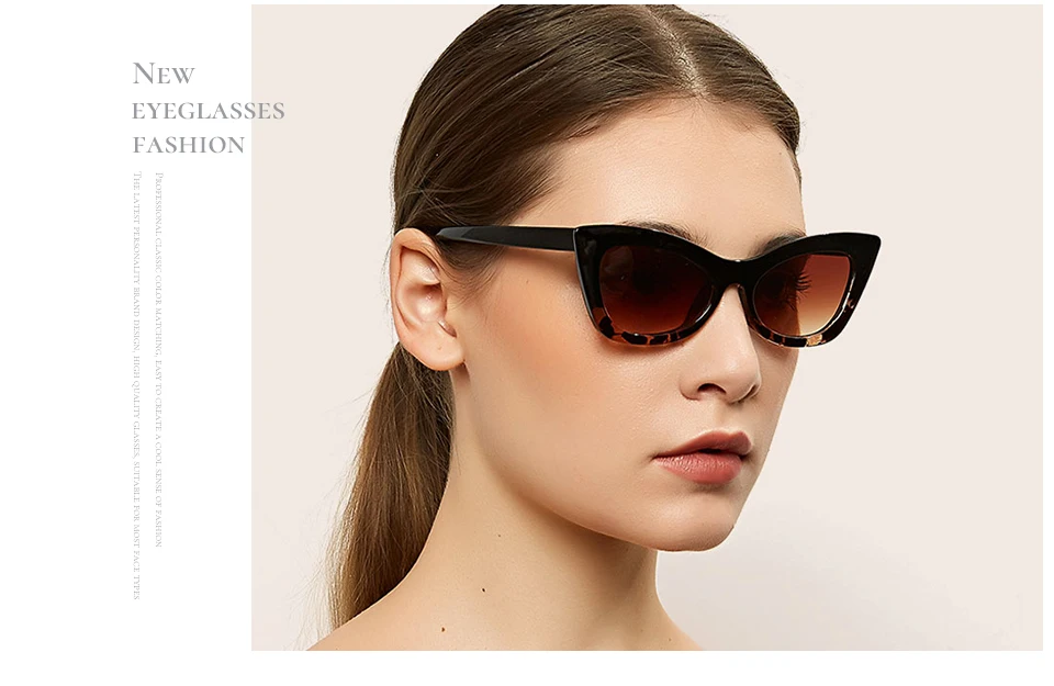 OVZA новые женские солнцезащитные очки кошачий глаз UV400 Анти-УФ ретро черные очки S1088