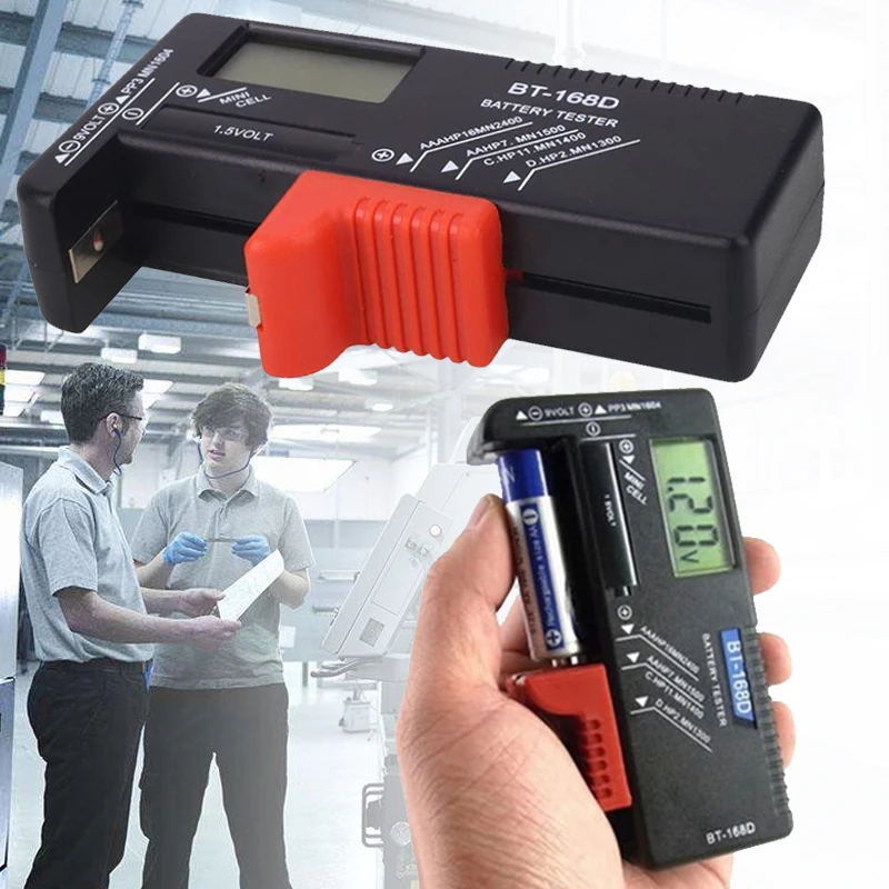 Пластик для AA/AAA/C/D/9 V/1,5 V черный тестер емкости батареи BT-168D тестер батареи бытовой