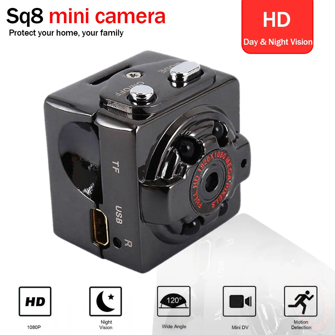 

SQ8 Mini HD Camera 720P 1080P Dual Recording Mode Micro Wireless Camera Night Vision Smart Cam Tiny Minicamera Microchamber DVR