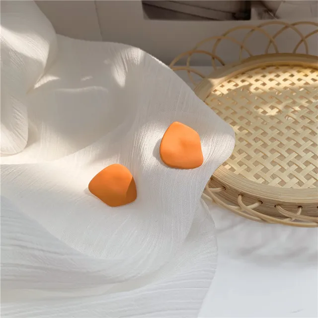 Purple temperament contracted fashion small pure and fresh and irregular geometrical earrings stud earrings jewelry accessories Light Yellow Gold Color