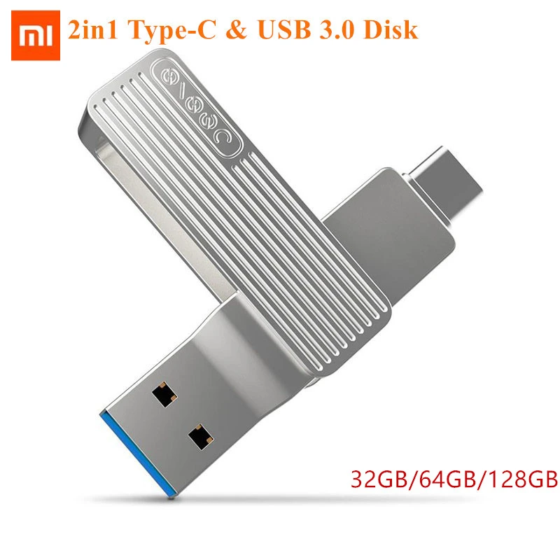 Xiaomi Jessis U диск 32 Гб 64 Гб 128 ГБ рекордер USB 3,0-type-C двойной интерфейс флэш-накопитель OTG диск памяти для телефона планшета ПК